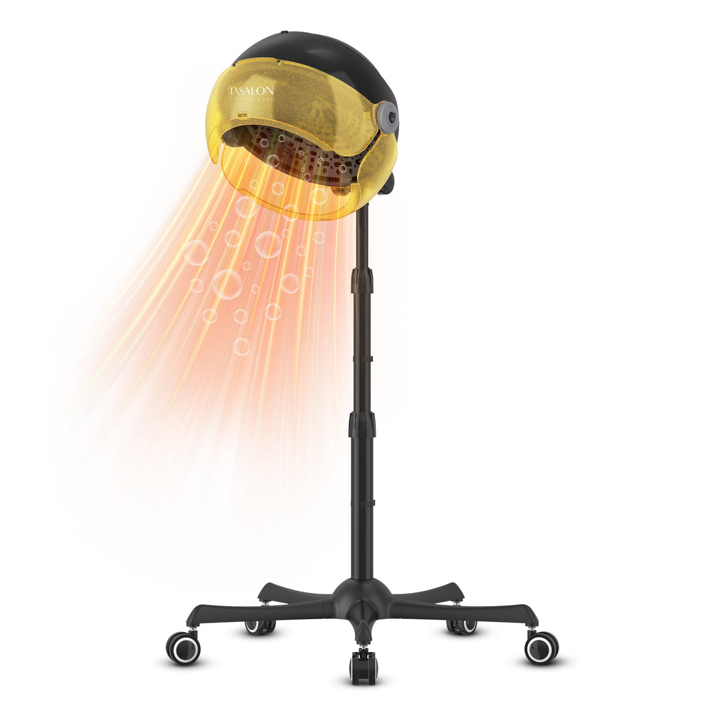 TASALON Ionic Hooded Hair Dryer, 1875W Adjustable Height Standing Bonnet Dryer for Home and Salon - Gold