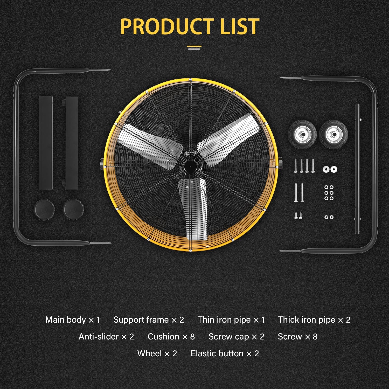 3-Speed Heavy Duty Metal Industrial Drum Fan