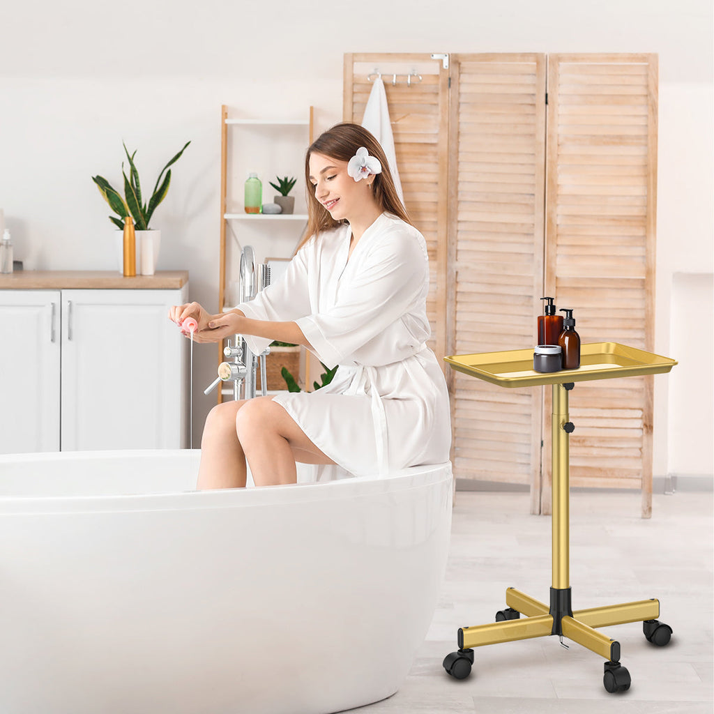 TASALON Aluminum Salon Tray on Wheels - Bronze