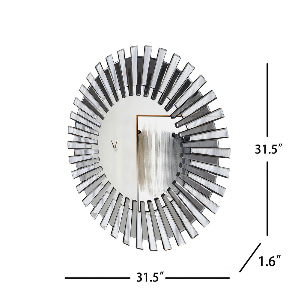 Modern & Contemporary Round Bevelled Wall Mirror