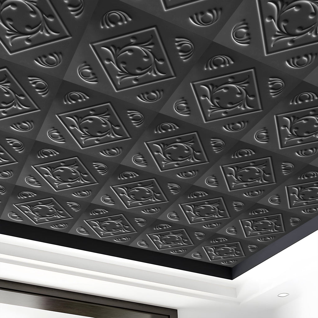 2 ft. x 2 ft. Diamond Wreath PVC Lay-in Ceiling Tile (48 sq. ft./case)
