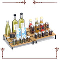 3 Tier Bamboo Spice Rack Freestanding Expandable Seasoning Jars Shelf