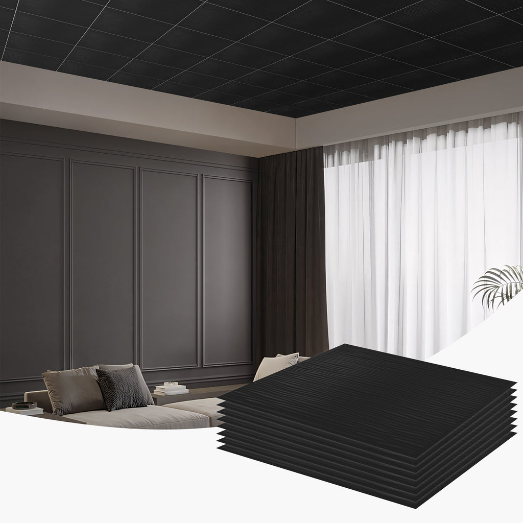 2 ft. x 2 ft. Wavy pattern PVC Lay-in Ceiling Tile (48 sq. ft./case)