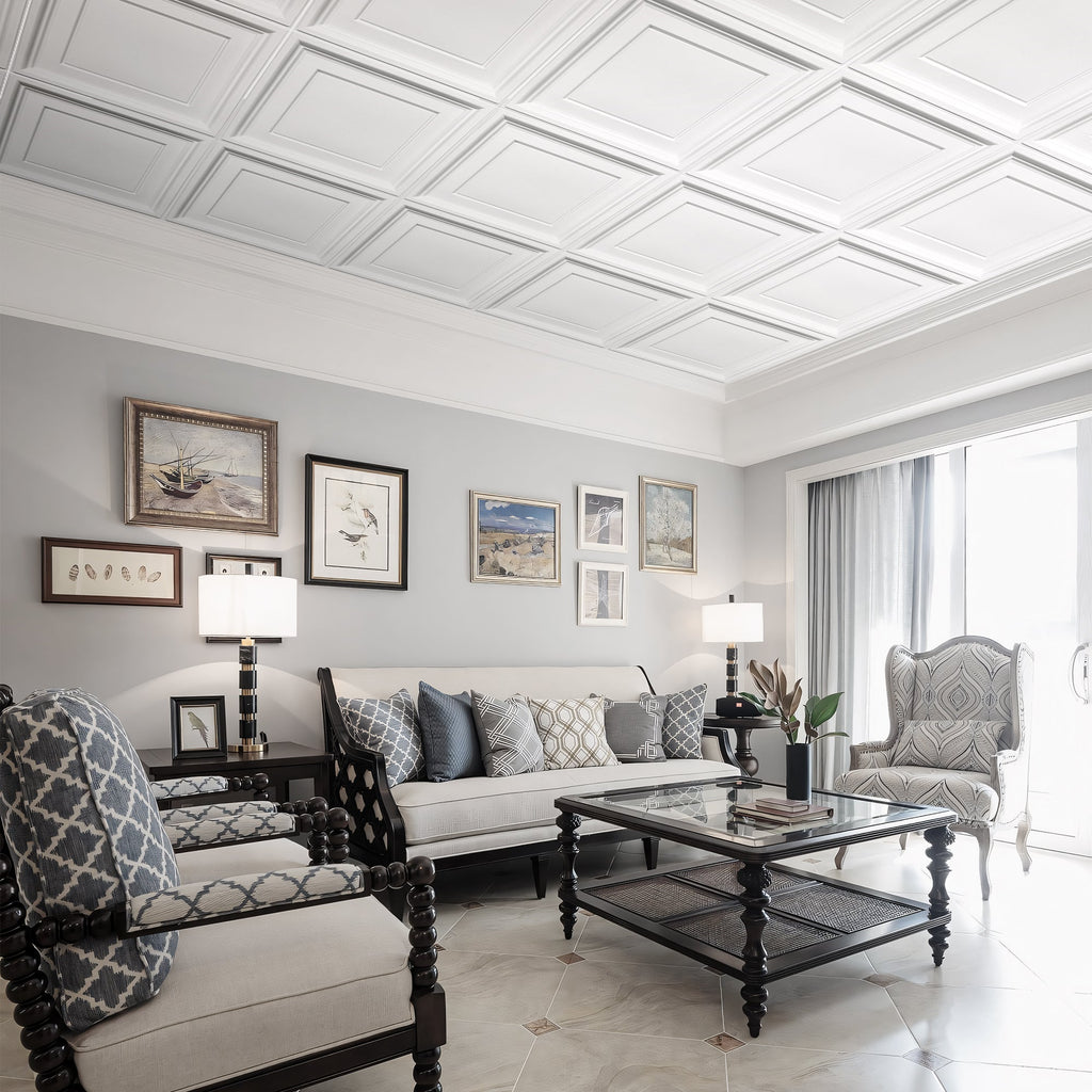 PVC 2 ft. x 2 ft. Drop in Ceiling Tile (48 sq.ft./case)