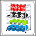 2 Tier (2 Pack) Stackable Freestanding Water Bottle Storage Rack in Silver