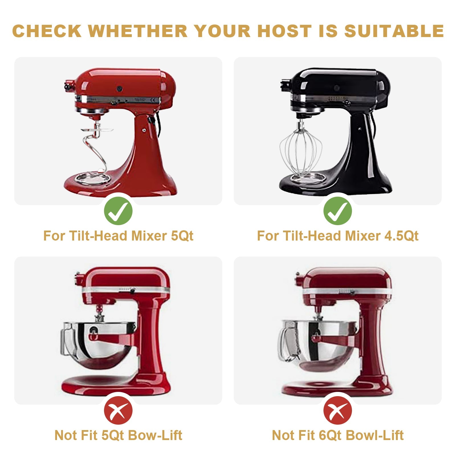 Mixers Accessories K45WW Wire Whip K45DH Dough Hook Attachment for KitchenAid Stand Mixer