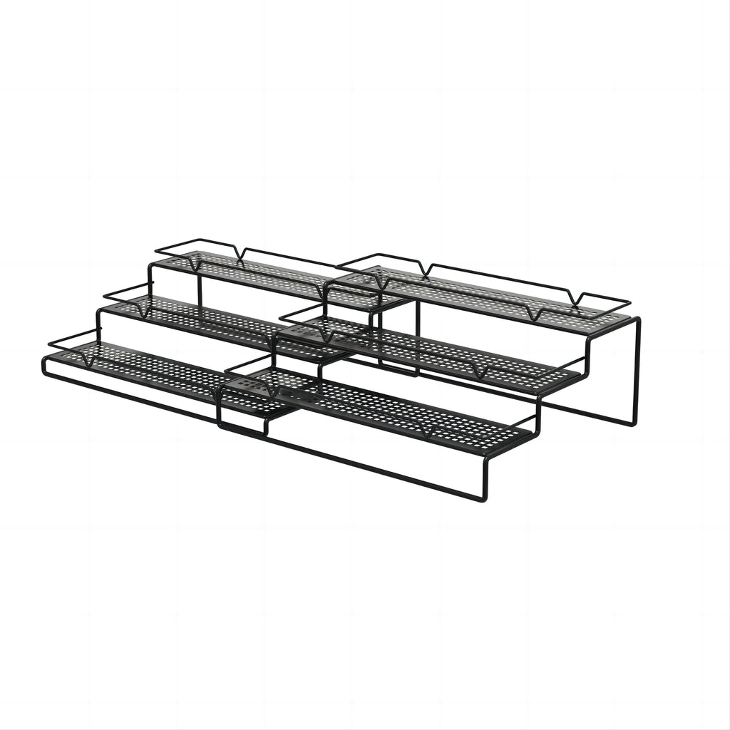 3-Tier Black Metal Wire Adjustable Spice Rack Organizer