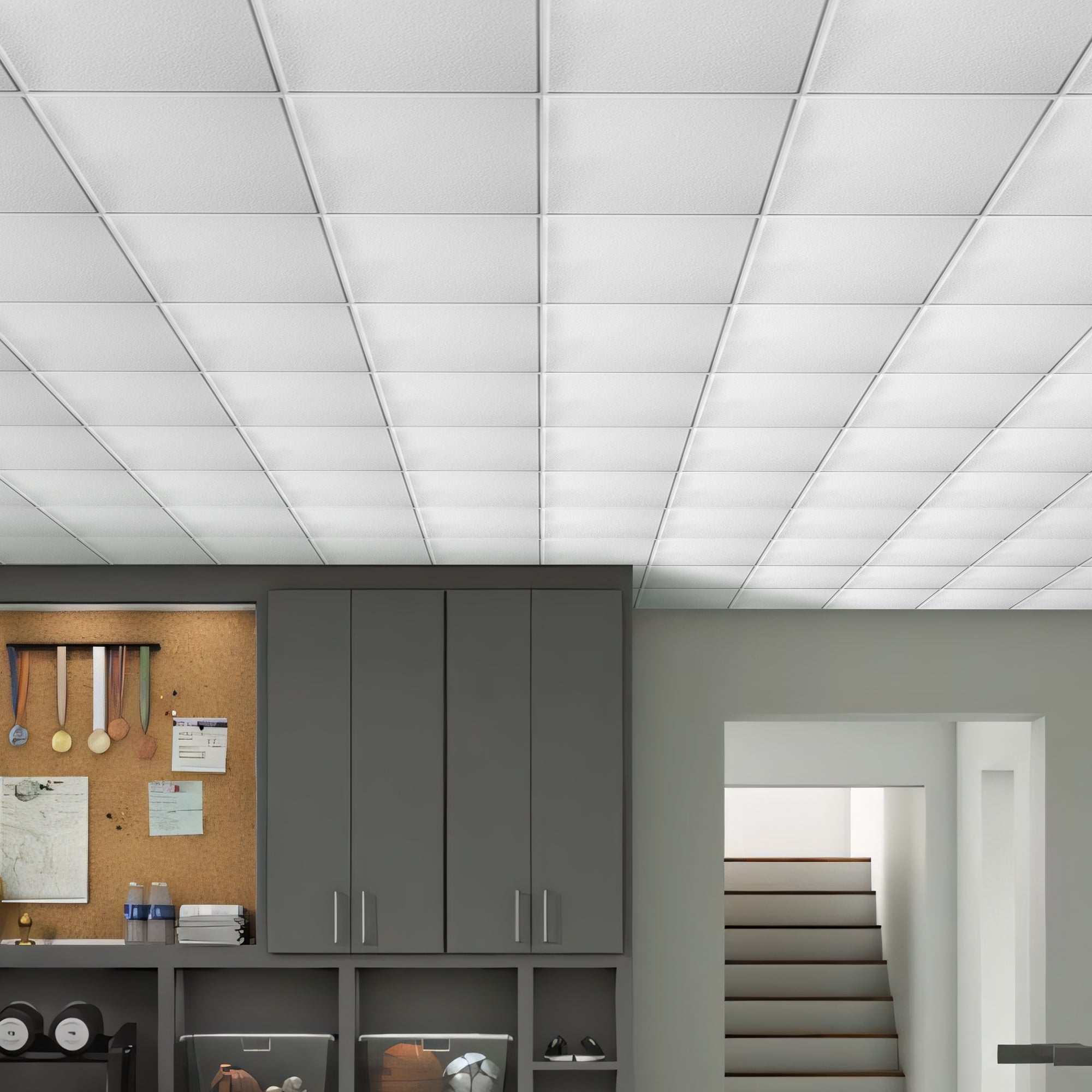 PVC 2 ft. x 2 ft. Embossing Drop in Ceiling Tile (48 sq. ft. /case)