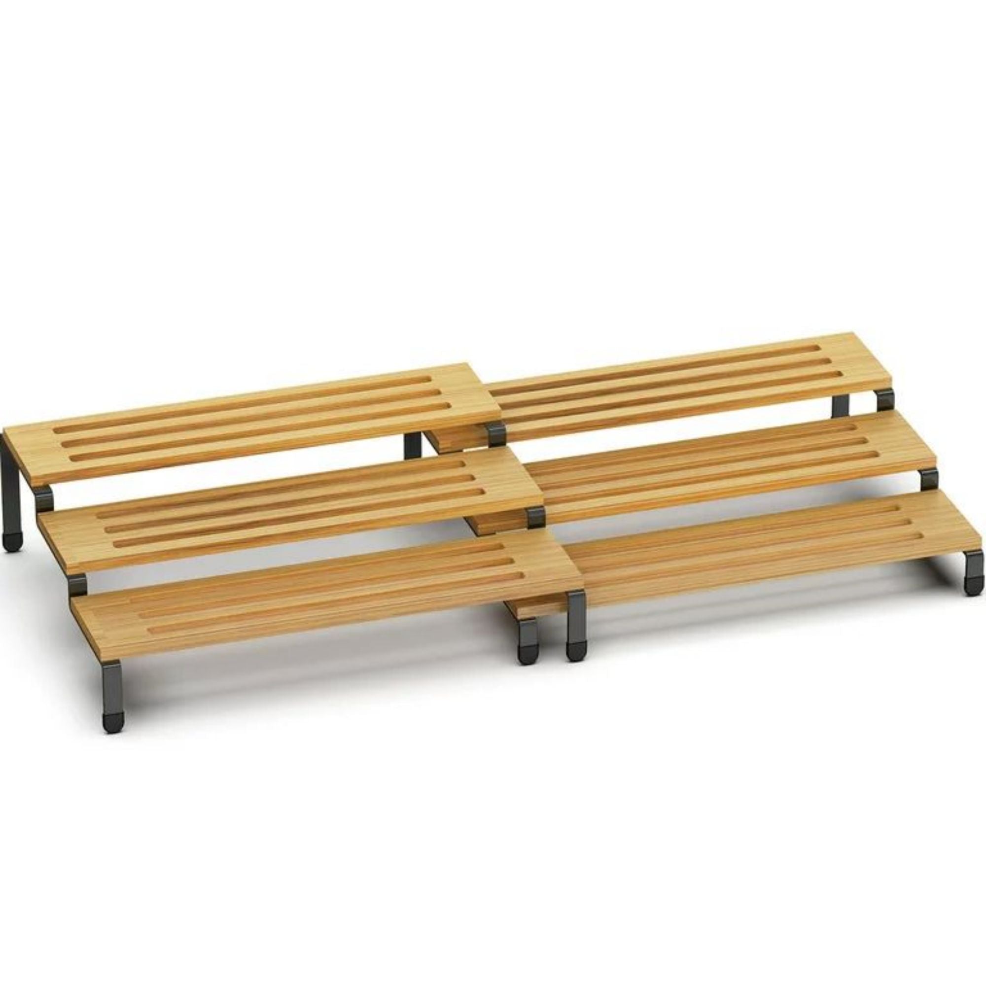 3 Tier Bamboo Spice Rack Freestanding Expandable Seasoning Jars Shelf