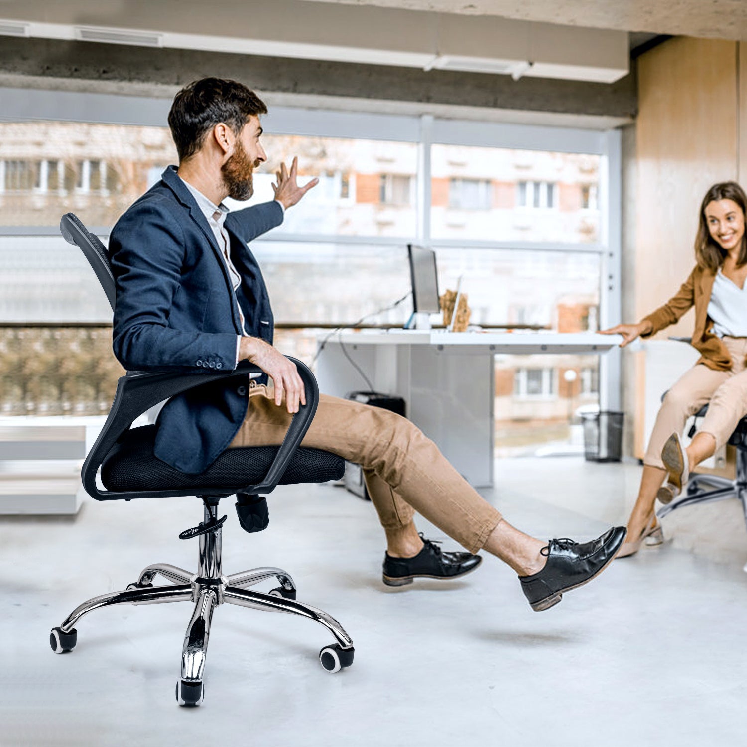 Adjustable Mesh Fabric Office Computer Chair Executive Ergonomic Armchair