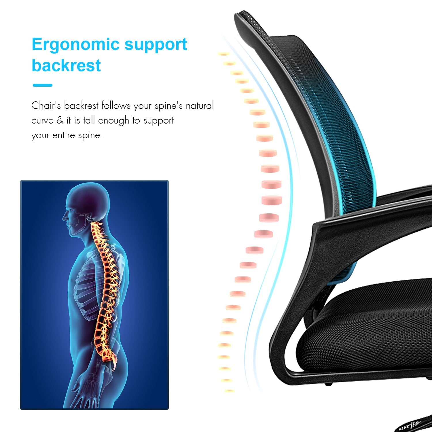 Adjustable Mesh Fabric Office Computer Chair Executive Ergonomic Armchair