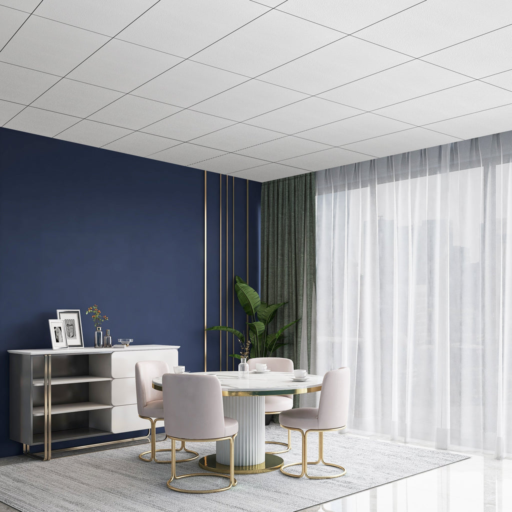 Textured Square Edge 2 ft. x 4 ft. PVC Lay-in Ceiling Tile (80 sq. ft./case)