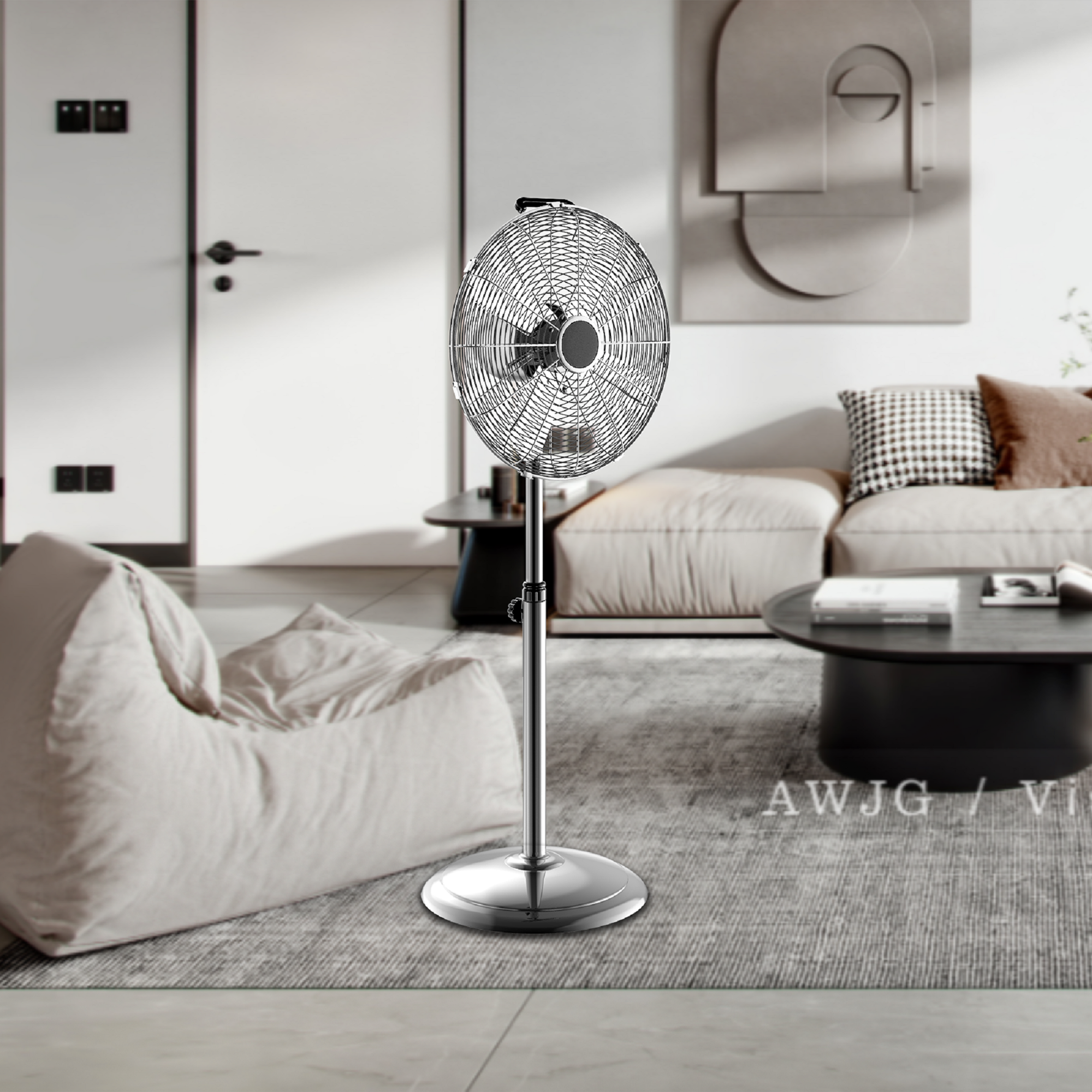 Premium Metal Stand Fan with Adjustable Height Low Noise Operation