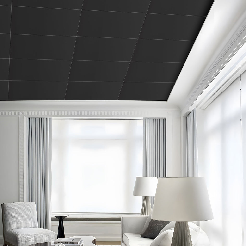 PVC 2 ft. x 4 ft. Embossing Plaid pattern Drop in Ceiling Tile (80 sq.ft./case)