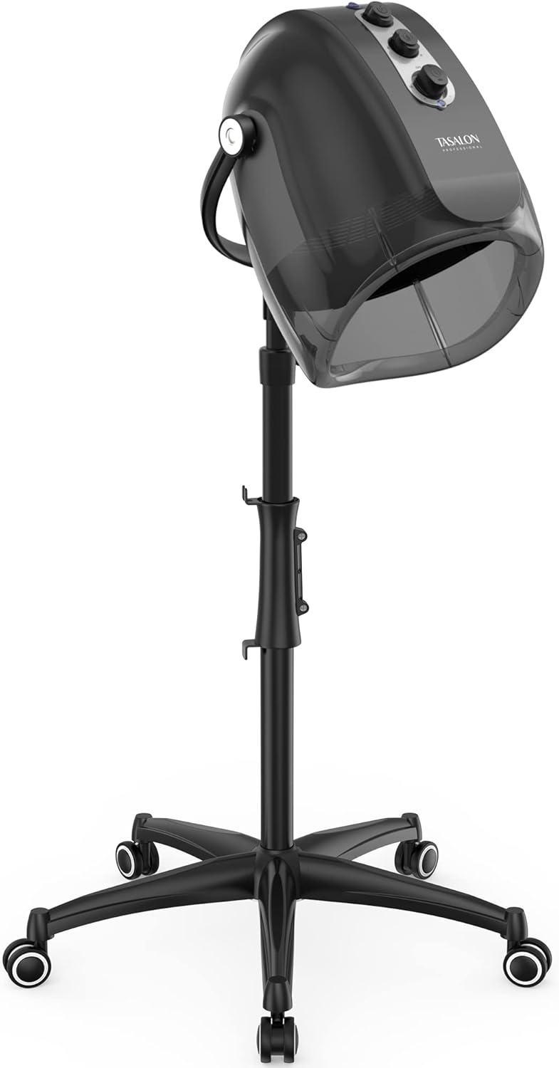 TASALON Ionic Hooded Hair Dryer, Professional Bonnet Hair Dryer for Home and Salon with 3 Temperature Settings