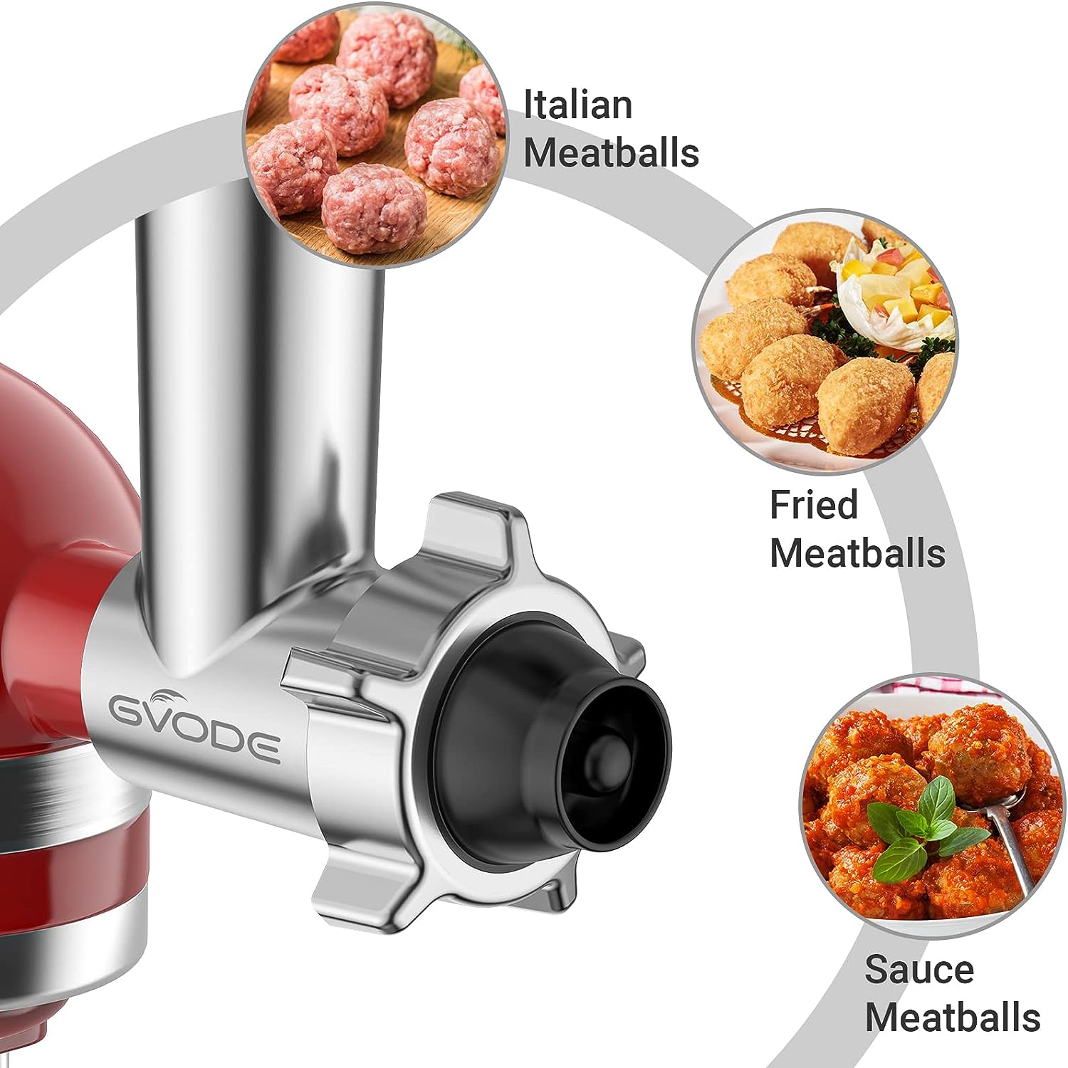 Metal Silver Food Grinder Attachment for KitchenAid Stand Mixers