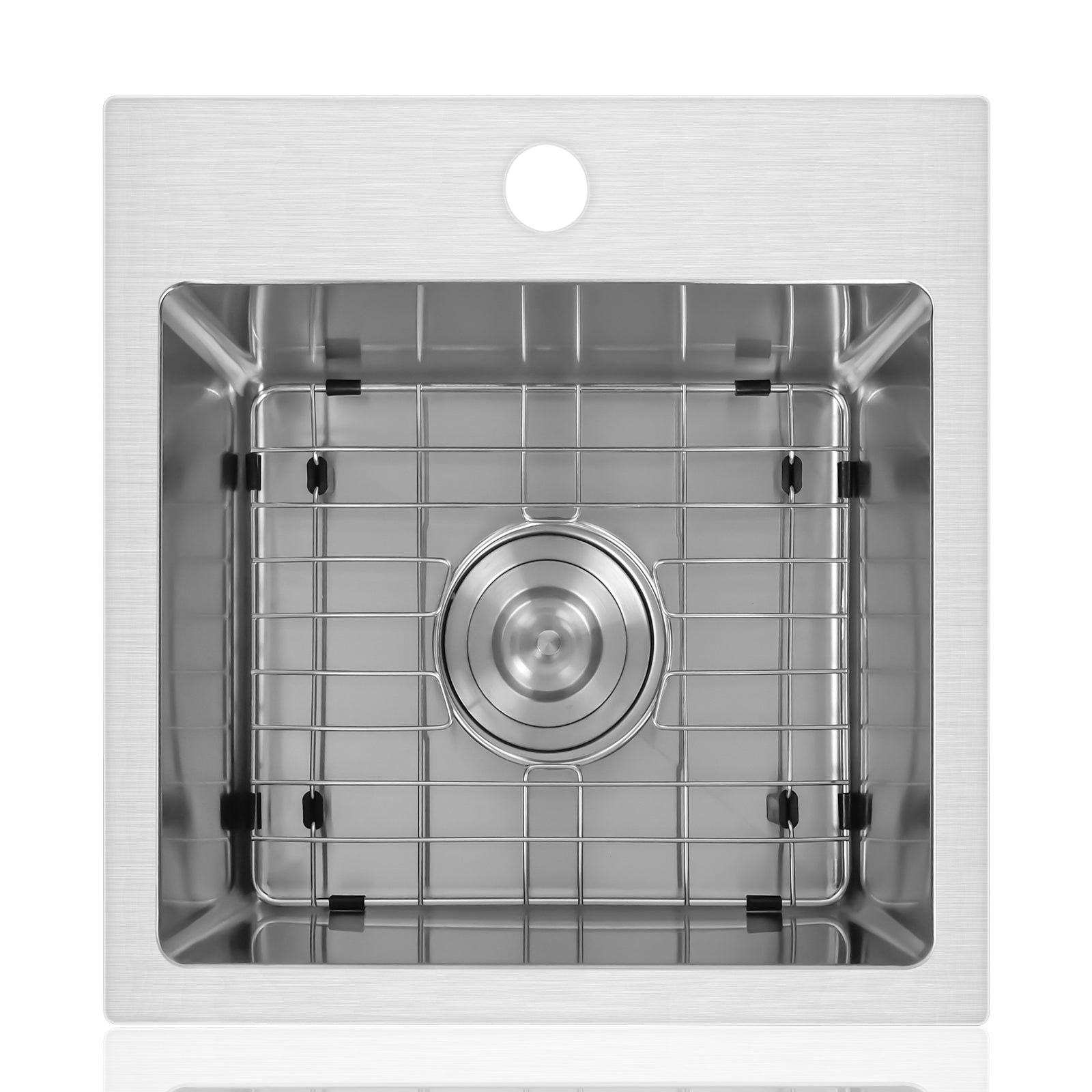 16 Gauge Stainless Steel 15 in. Single Bowl Drop-in Bar Sink