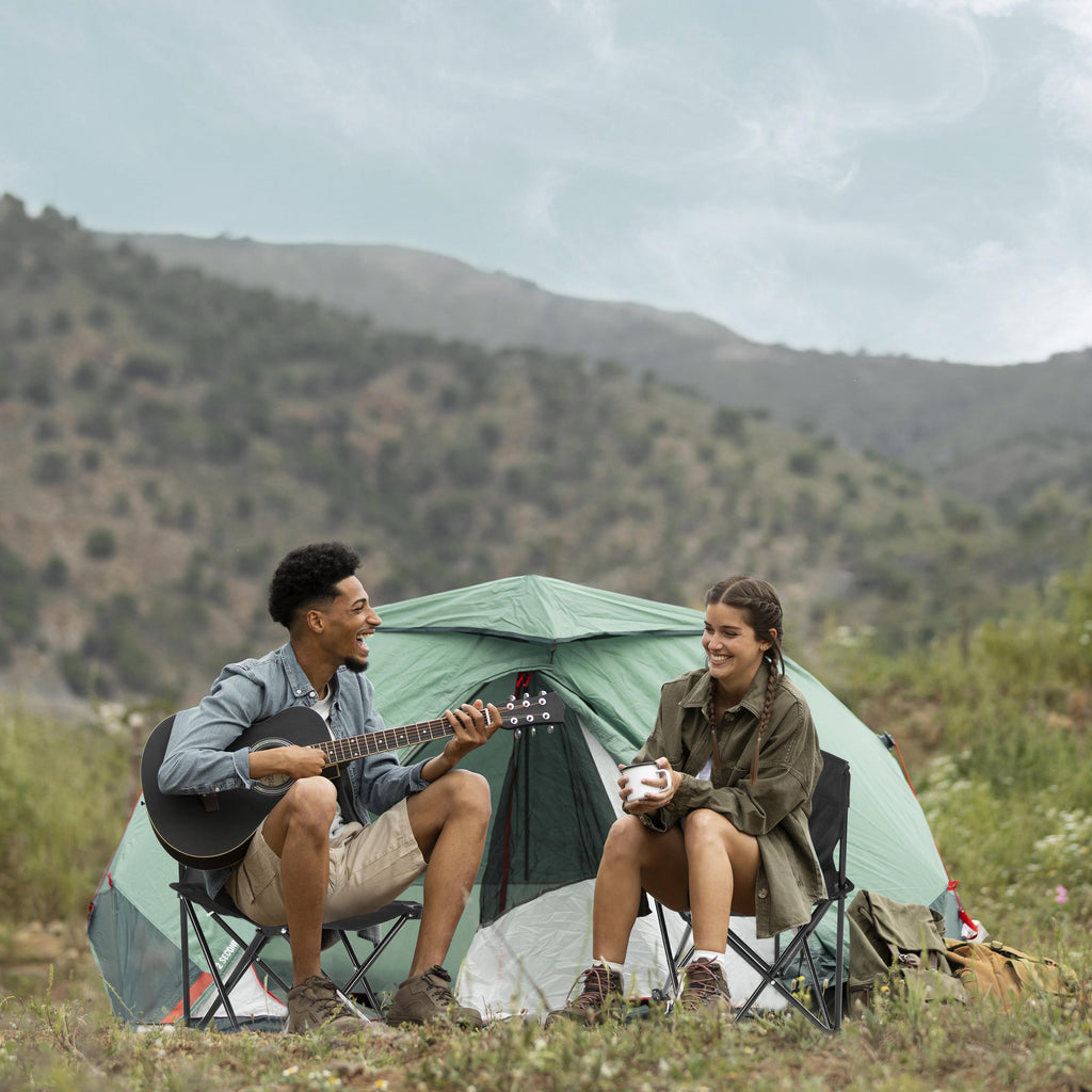 Mini Armless Portable Folding Camping Chair for Outdoor Camping Fishing in Black