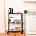 3-Tier Steel Wire Shelving with Wheels