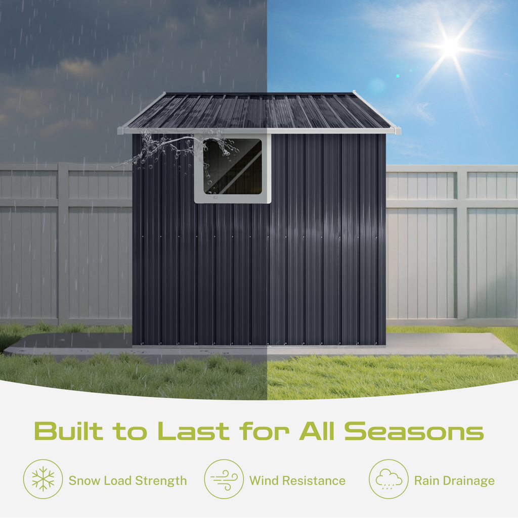 Outdoor Metal Storage Shed, Tools Storage Shed