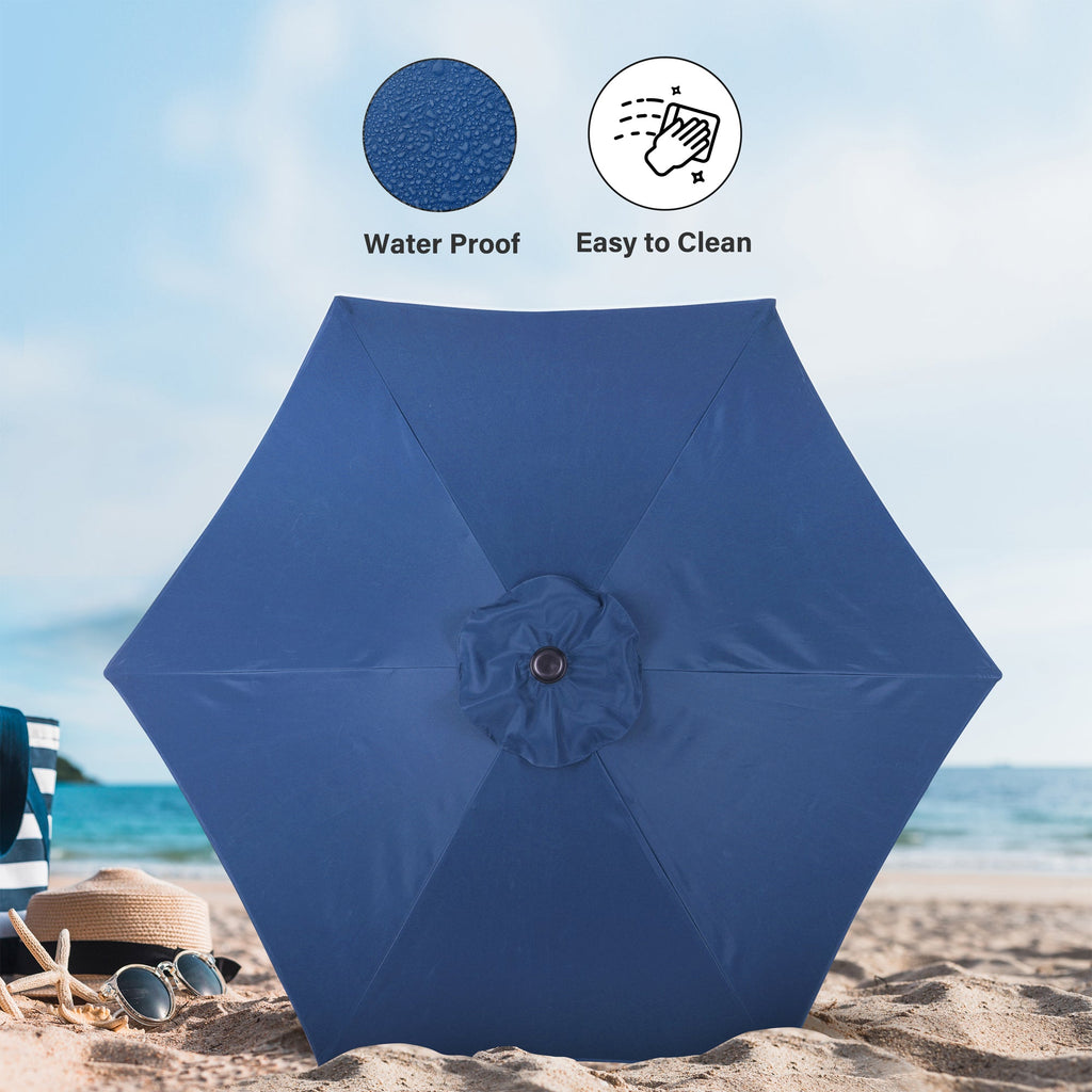 7.5 ft. Steel Market Tilt Patio Umbrella in Blue