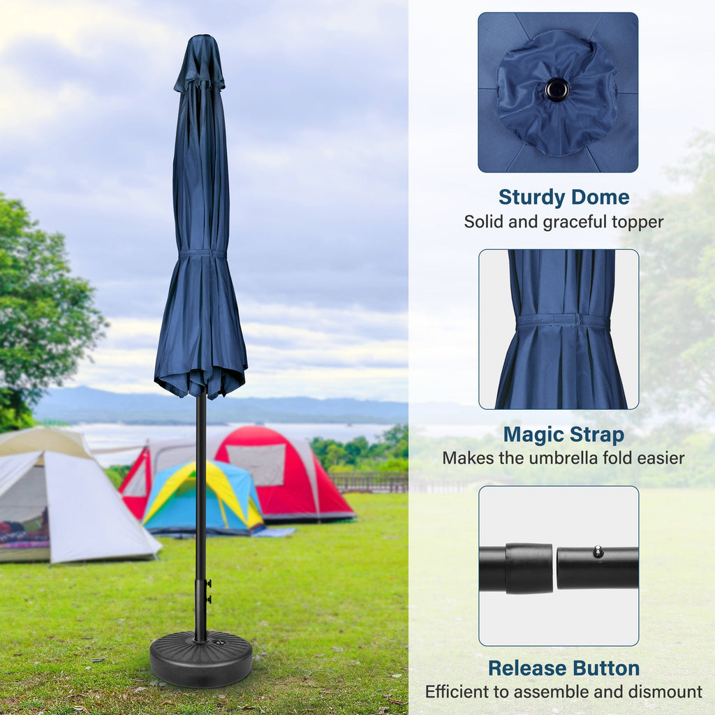 7.5 ft. Steel Market Tilt Patio Umbrella in Blue