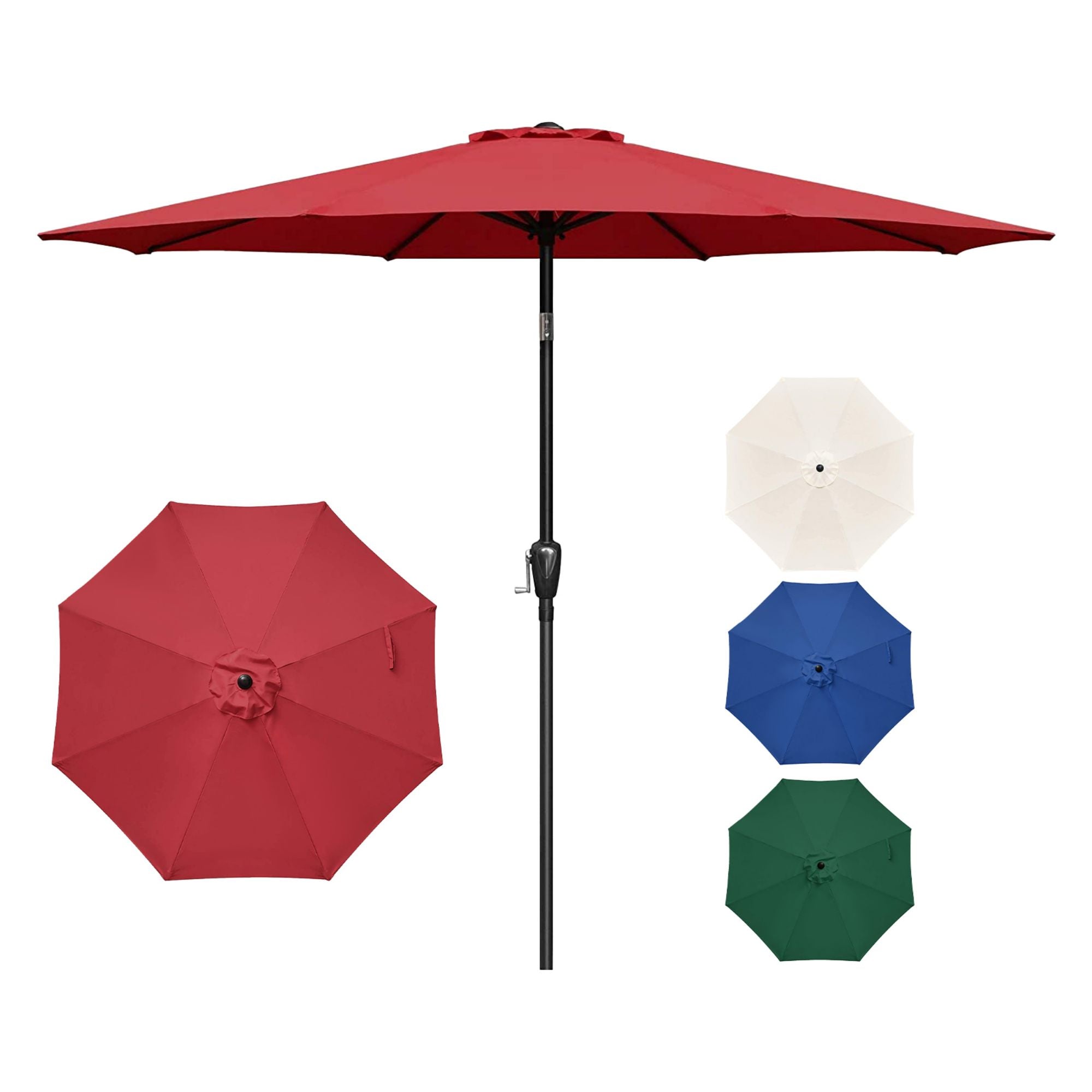 9 ft. Steel Market Tilt Patio Umbrella in Red