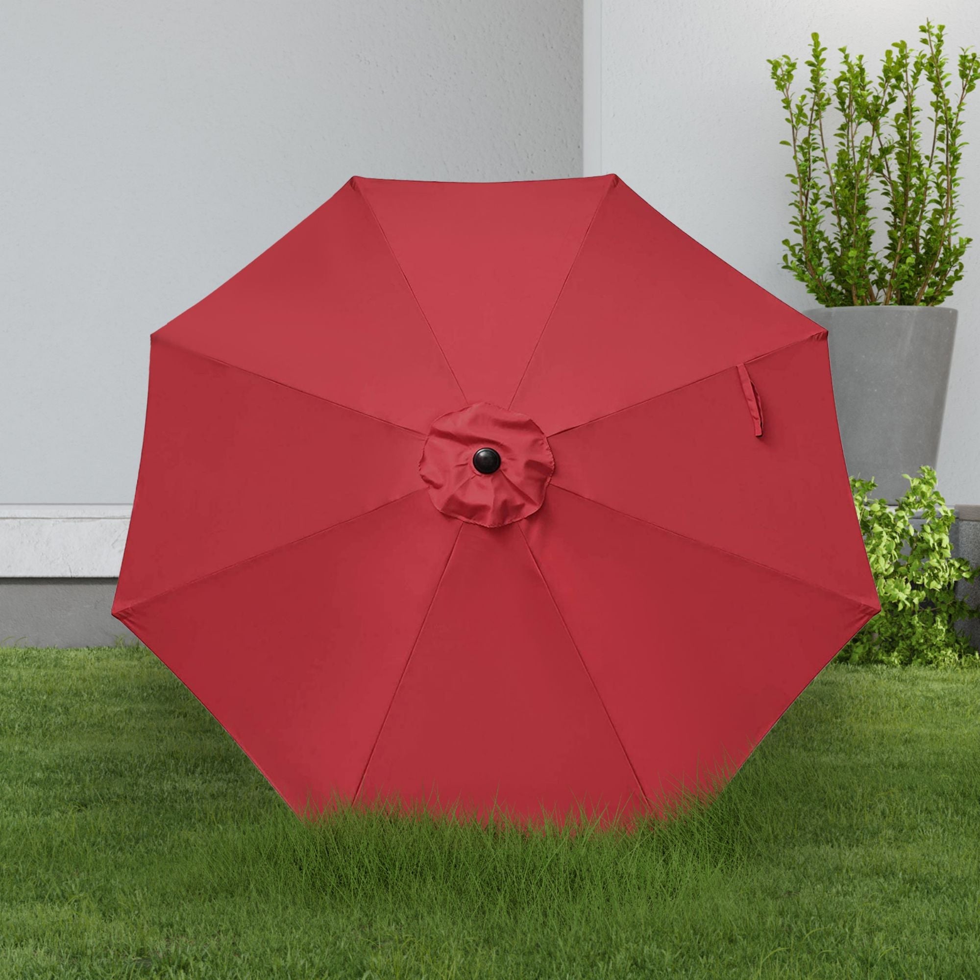 9 ft. Steel Market Tilt Patio Umbrella in Red
