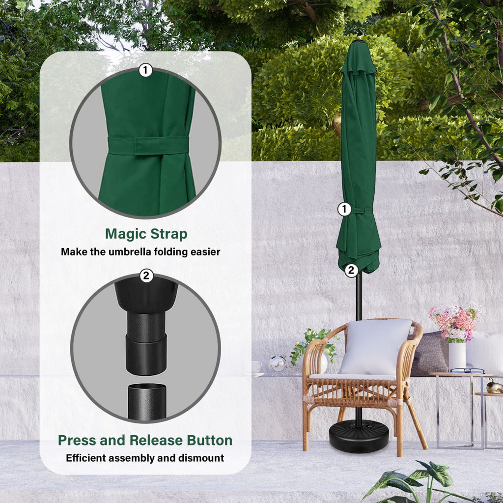9 ft. Steel Market Tilt Patio Umbrella in Green