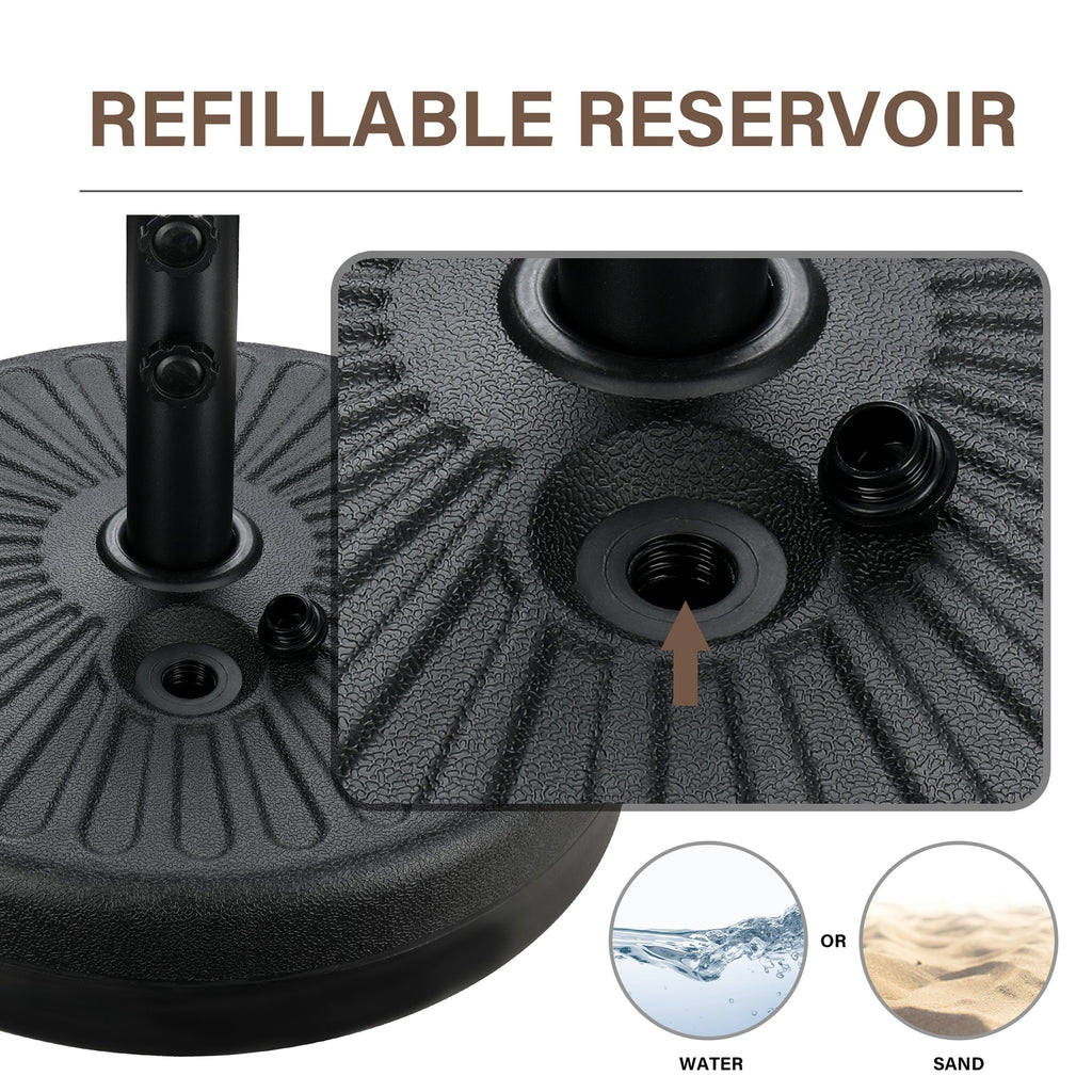 9 ft. Steel Market Tilt Patio Umbrella in Red with Free Standing Base