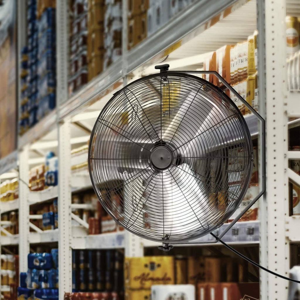 24 in 3-Speed Round High Velocity Air Movement Mounted Wall Ceiling Fan
