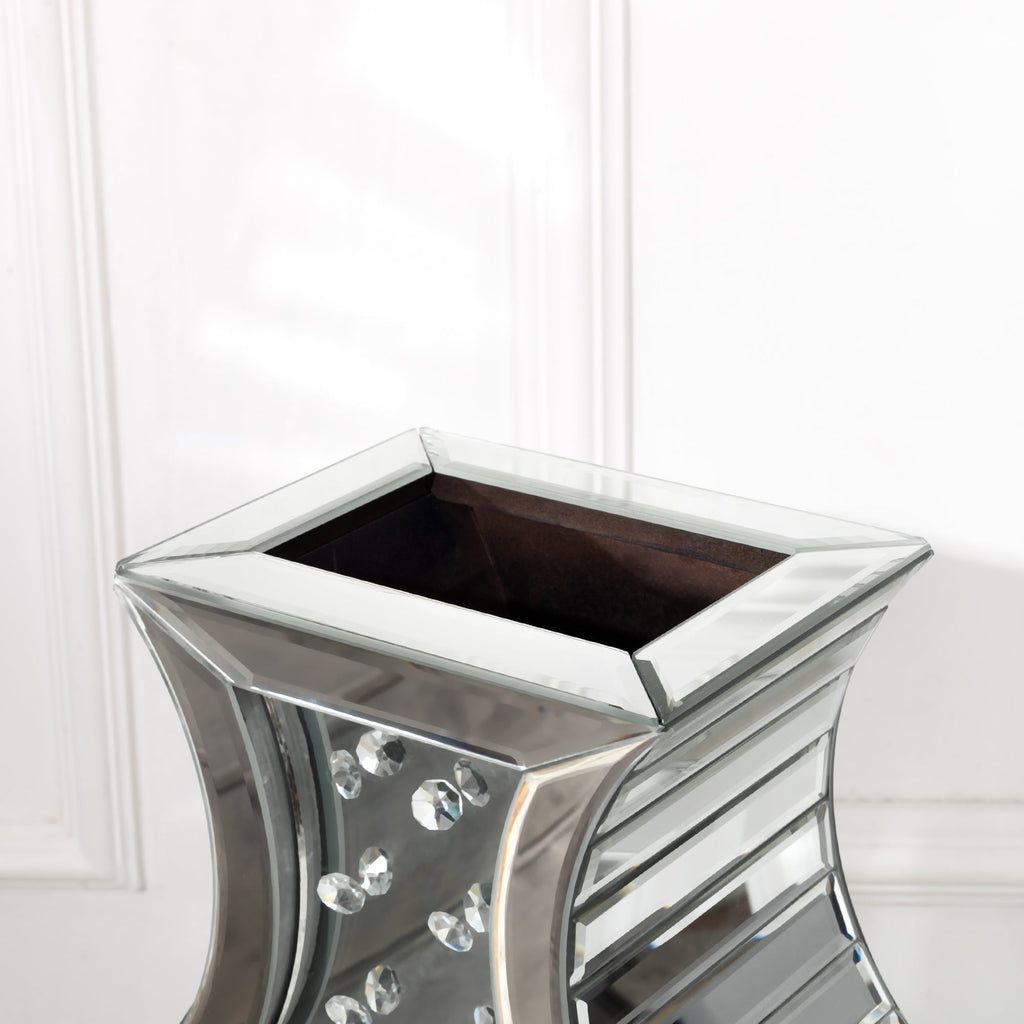 28 in. Tall Silver Handmade Glass Floor Vase