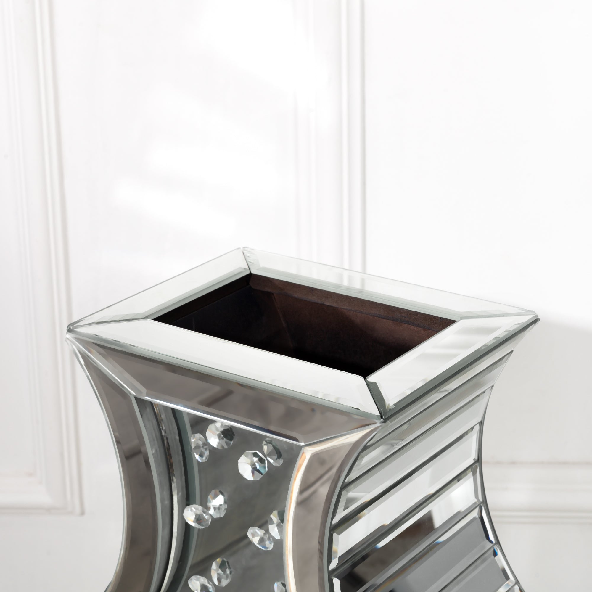 28 in. Tall Silver Handmade Glass Floor Vase