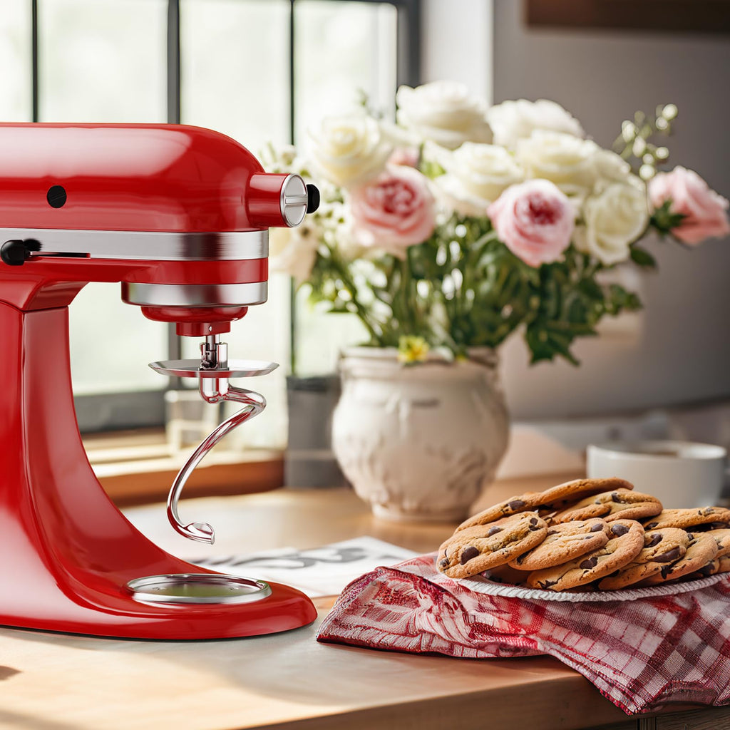Stainless Steel Spiral Dough Hook for KitchenAid Stand Mixer, Fits 4.5-5 qt. Mixing Bowl, Dishwasher Safe