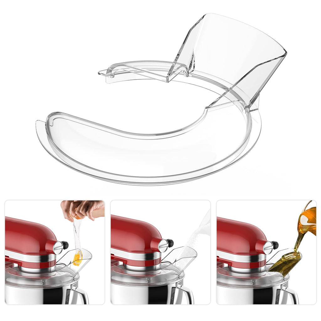 Pouring Shield for Kitchen Aid 4.5 and 5-Quart Tilt-Head Stand Mixers, Dishwasher Safe