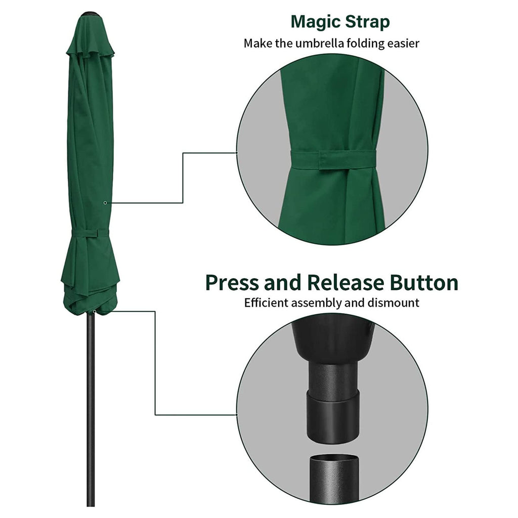 9 ft. Steel Market Tilt Patio Umbrella in Green