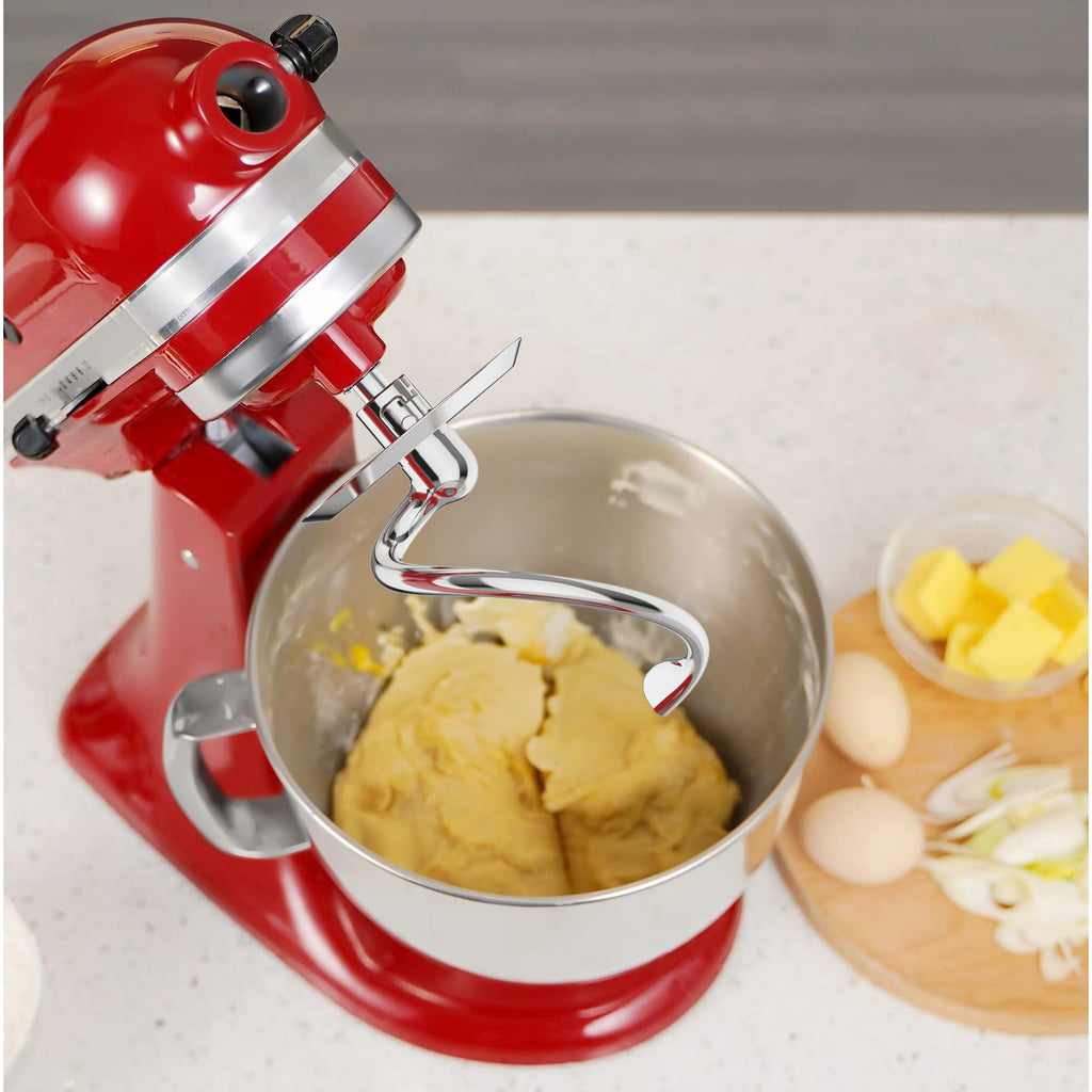 Stainless Steel Spiral Dough Hook for KitchenAid Stand Mixer, Fits 4.5-5 qt. Mixing Bowl, Dishwasher Safe