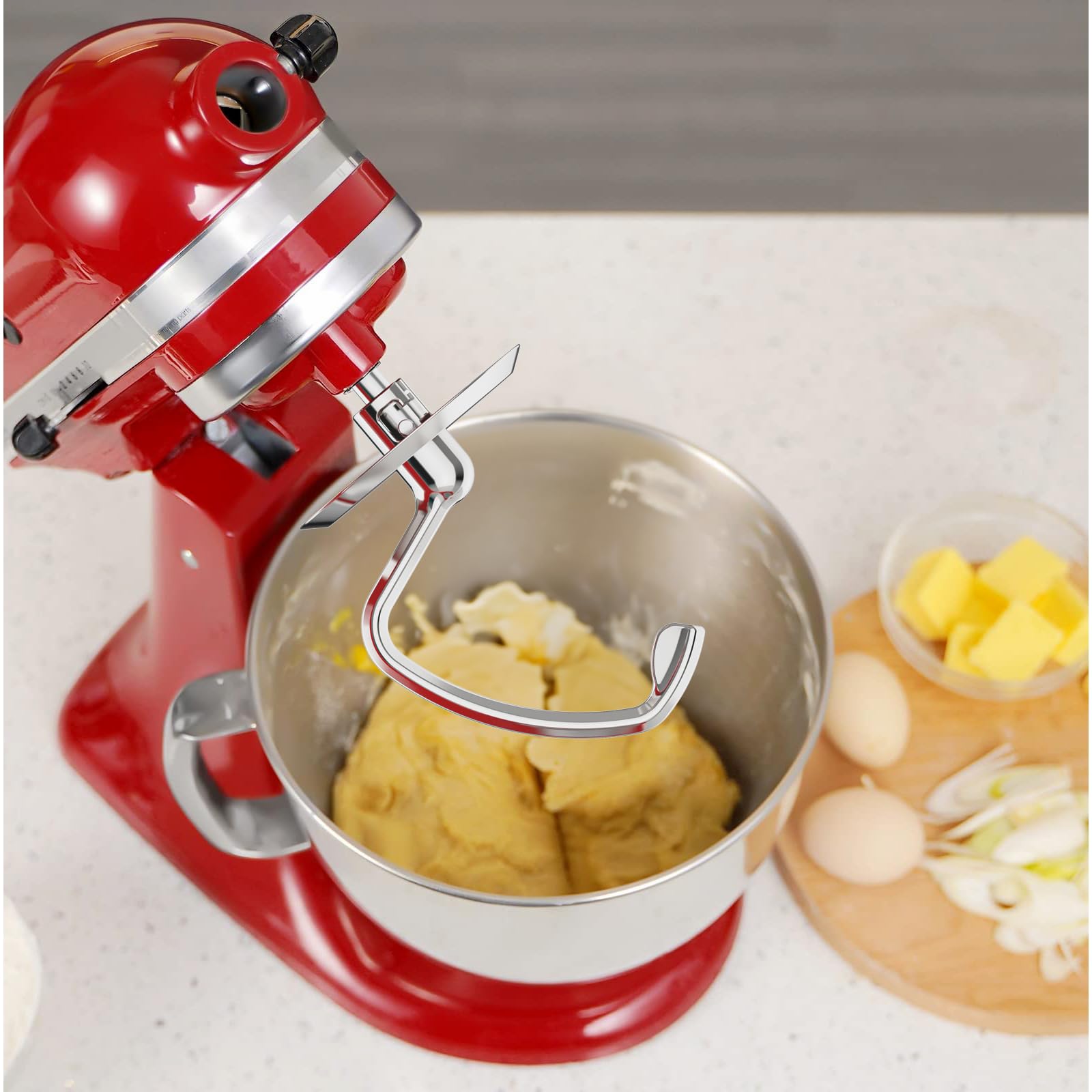 Stainless Steel Dough Hook for KitchenAid Stand Mixer, Bread Hook for 4.5-5 qt. Tilt-Head Stand Mixer, Dishwasher Safe