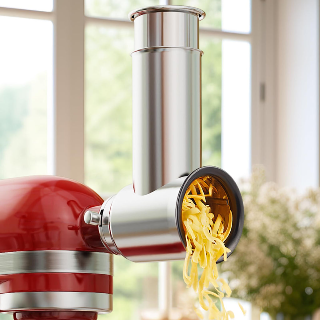 Silver Stainless Steel Slicer Shredder Attachment for Kitchen Aid Mixers