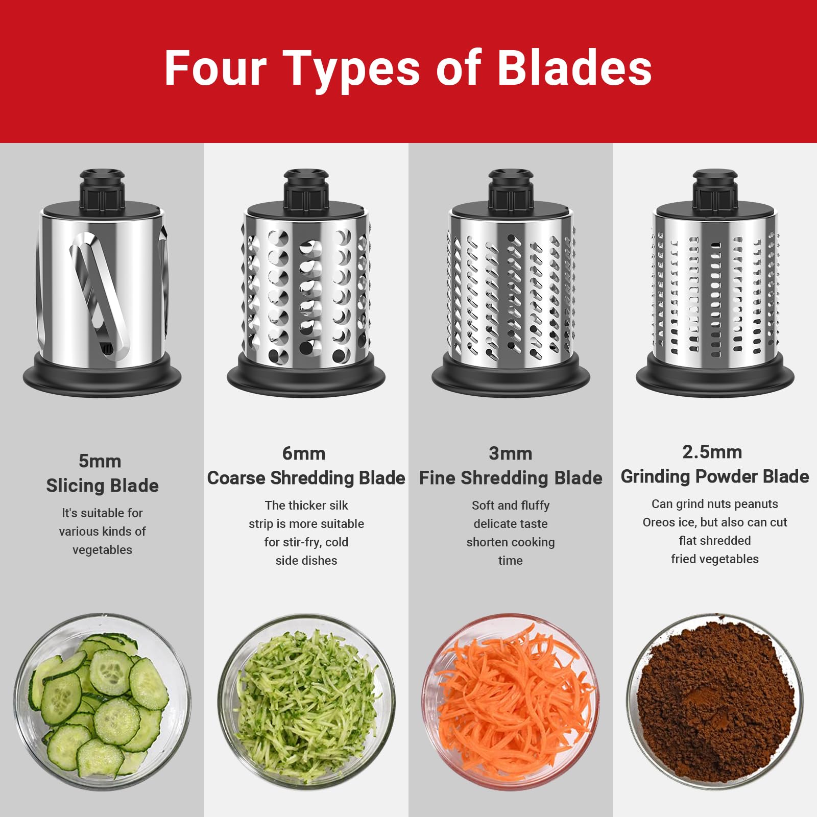 Silver Stainless Steel Slicer Shredder Attachment for Kitchen Aid Mixers