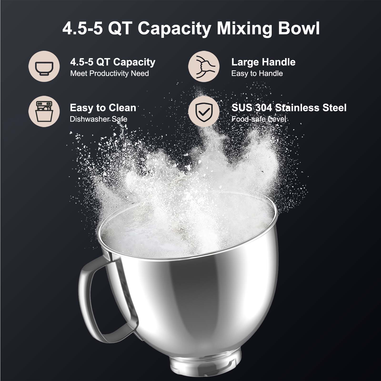Kitchen Electric Stand Food Mixer Blender Attachment Stainless Steel Bowl For KitchenAid
