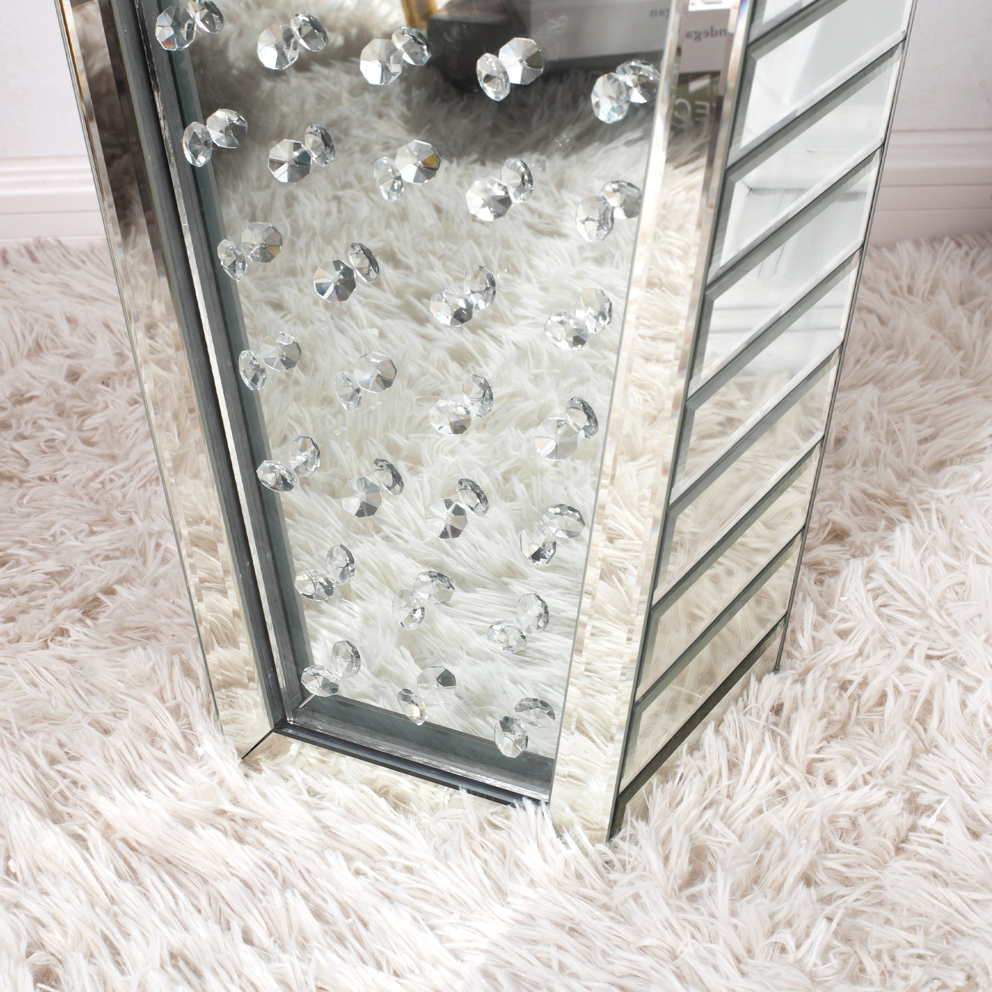 28 in. Tall Silver Handmade Glass Floor Vase
